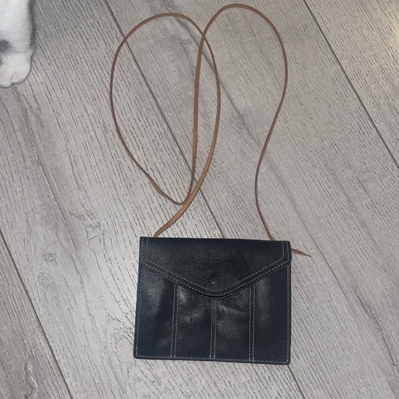 Sandalwood cowhide crossbody small black brown 5” like new - Picture 6 of 8